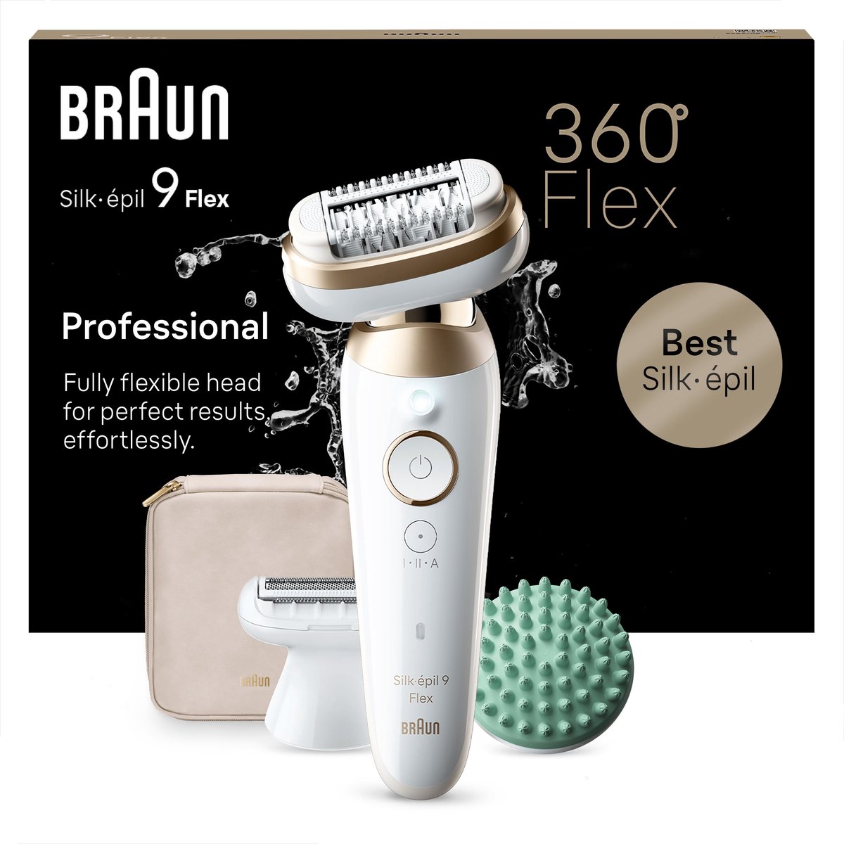 Braun Silk-épil 9 Flex 9-071 3D 40 pincetten Goud, Wit