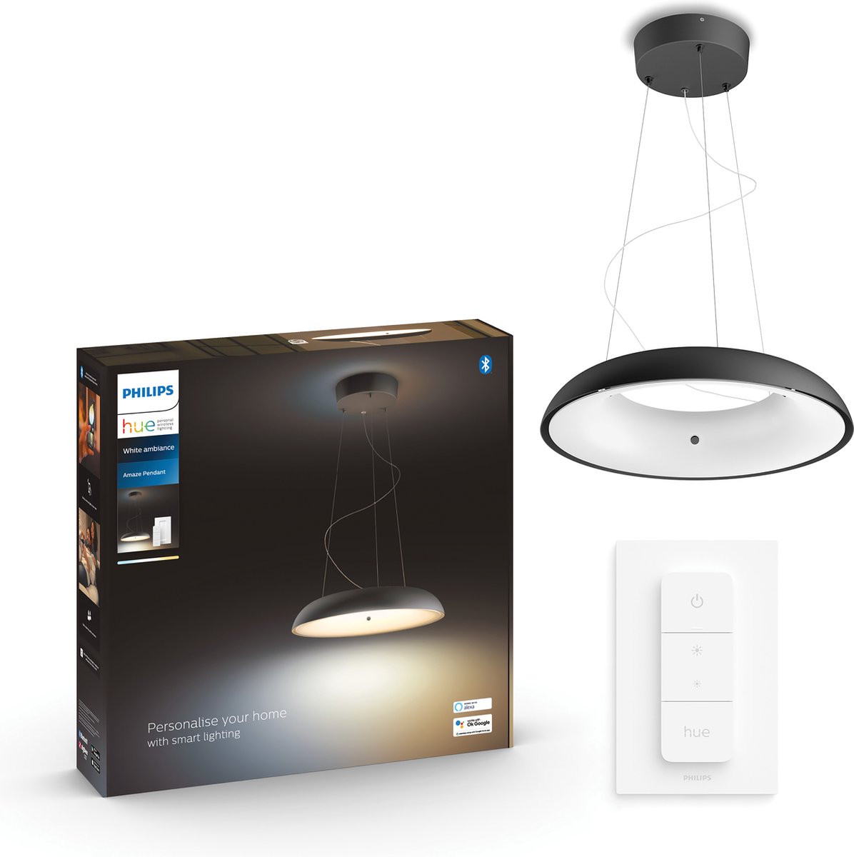 Philips Hue Amaze White Ambiance Bluetooth Hanglamp + Dimmer Switch - Zwart