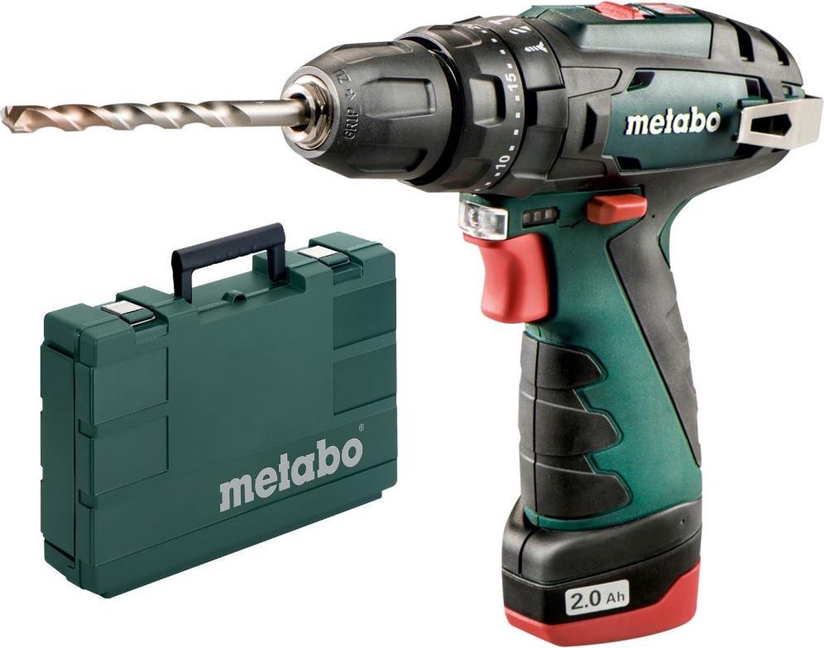 Metabo PowerMaxx SB Basic Accu-klopboor/schroefmachine 2 snelheden Incl. 2 accus, Incl. koffer