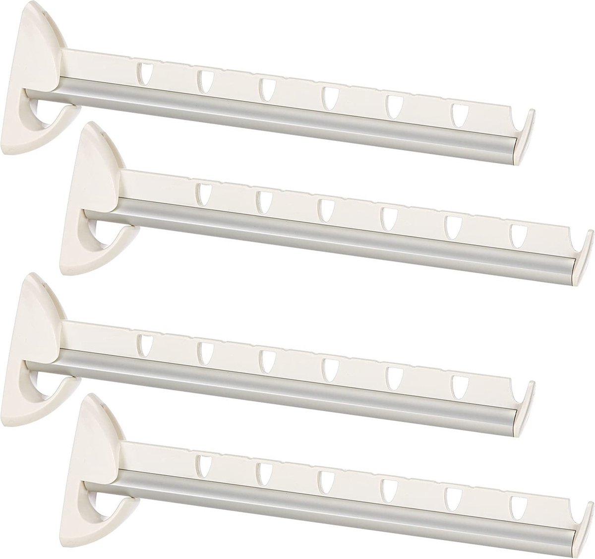 Set van 6x stuks inklapbare kledinghaak voor 7 kledinghangers 31 cm -