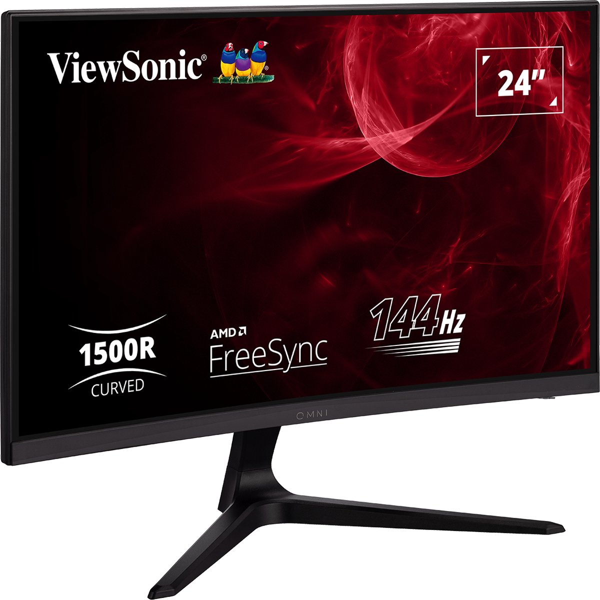 Viewsonic VX2418C Gaming monitor Energielabel F (A - G) 59.9 cm (23.6 inch) 1920 x 1080 Pixel 16:9 1 ms HDMI, DisplayPort VA LED