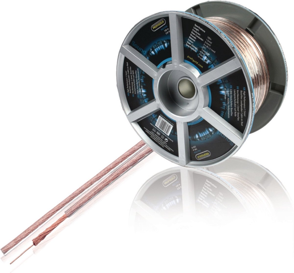 Profigold transparante luidsprekerkabel op rol 2x1.5mm 100m