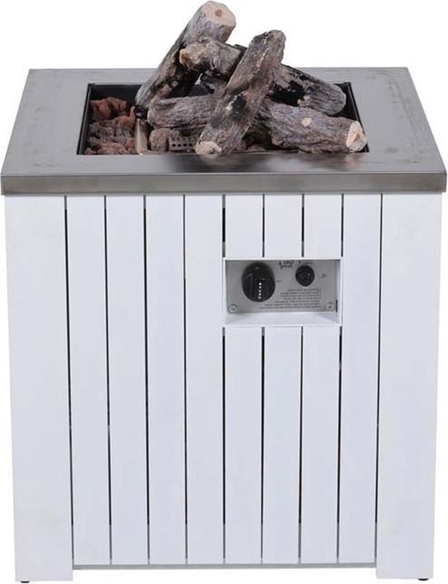 Cozy Living sfeerhaard Faro mat white aluminium 60x60 cm - Garden Impressions