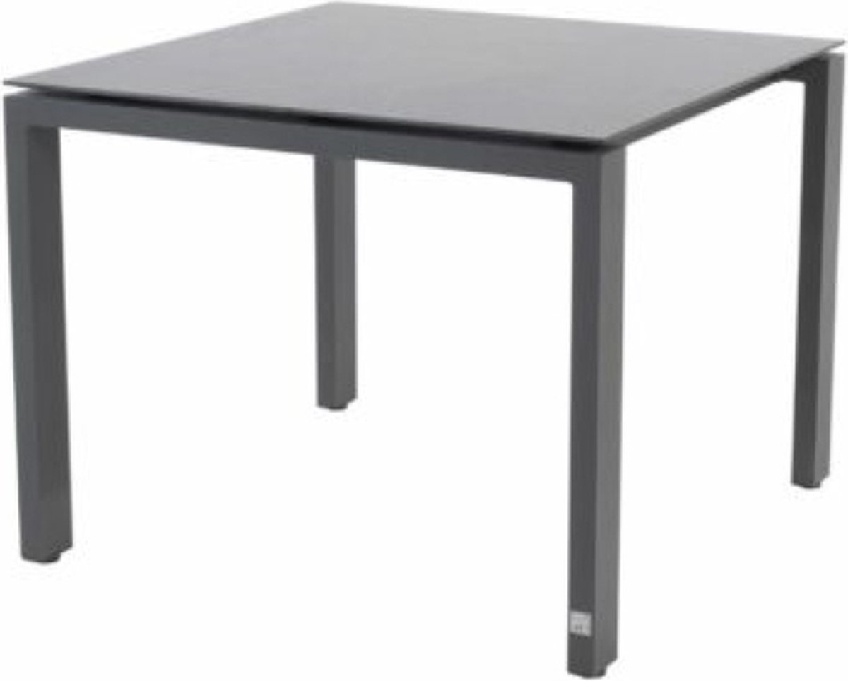 4SO Goa Tafelframe Antracite Met HPL Tafelblad Slate Antracite 95 x 95 cm - 4SO