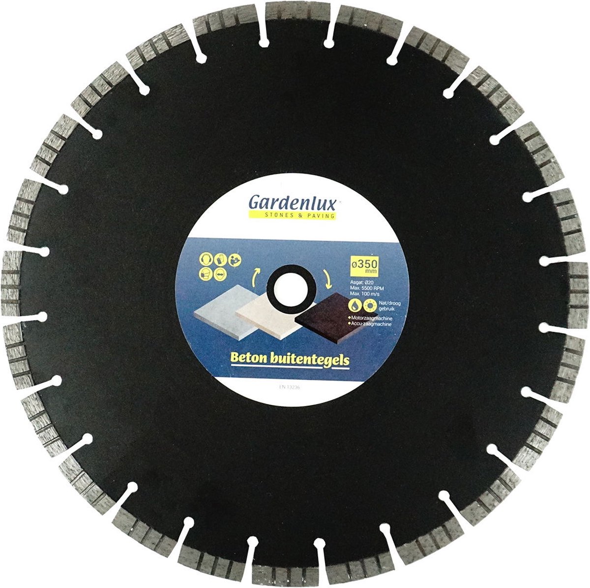 Turbo beton zaagblad dia. 350 cm asgat 20 mm - Gardenlux