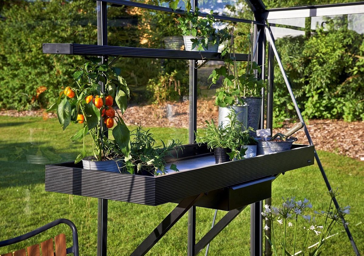 Kweekgoot 141x14 cm zwart - Royal Well