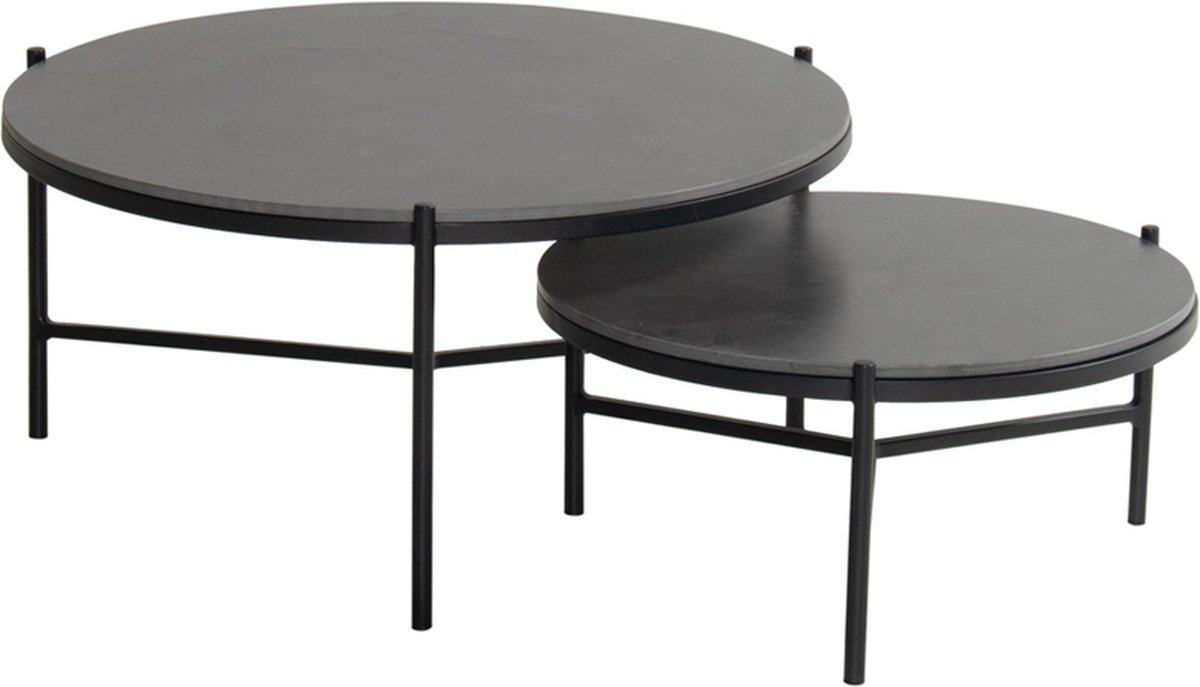 Carson koffietafel zwart dia. 8 H 38 cm - Hartman