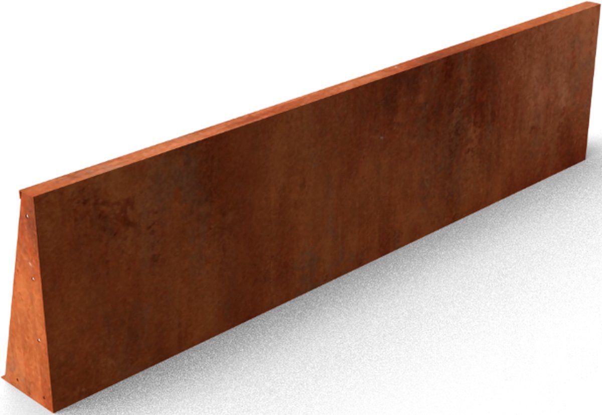 Fronta Keerwanden Cortenstaal recht stuk Lengte: 2000 Breedte: 200 Hoogte: 750 - Geroba