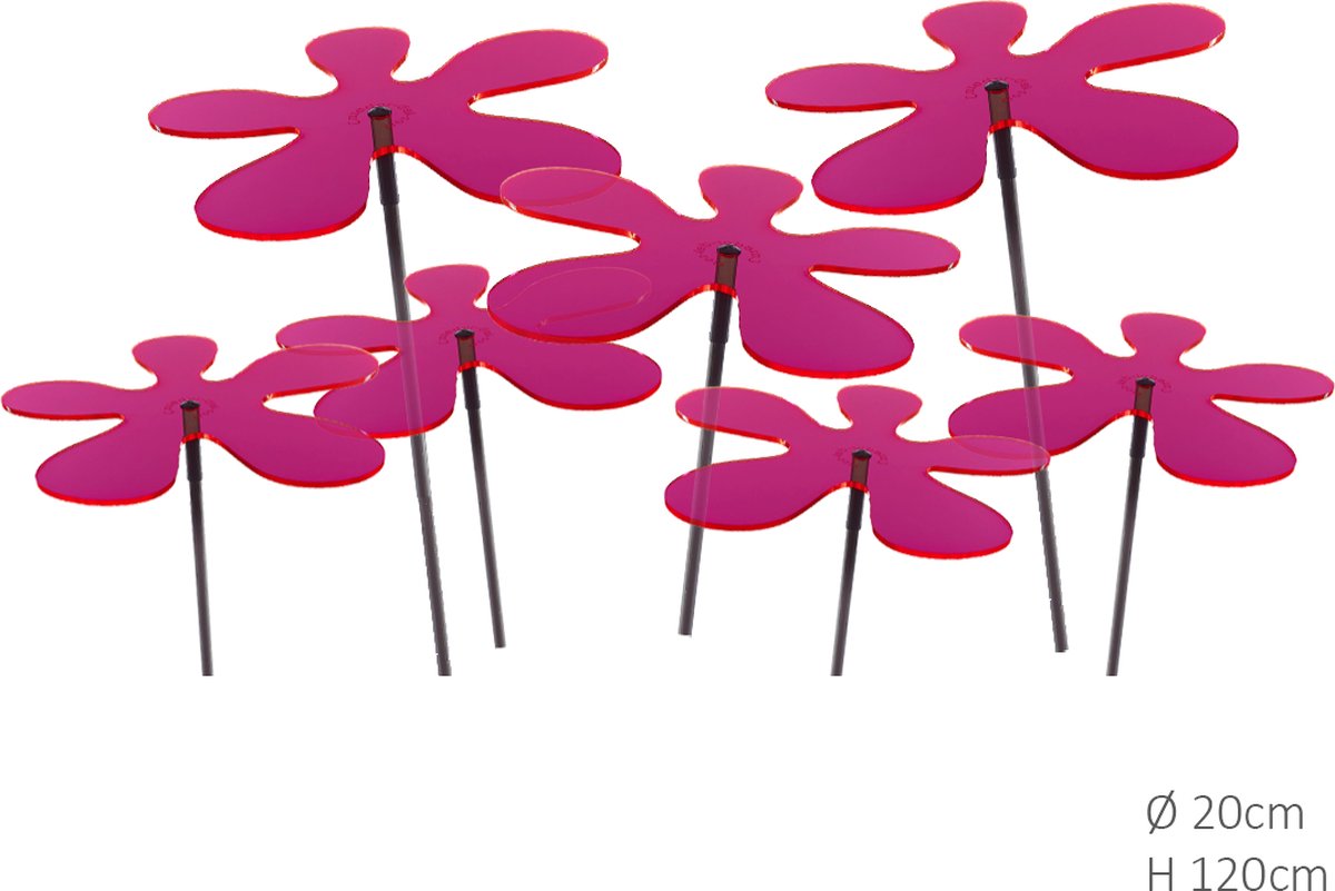 7 Stuks! Zonnevanger Lotta Rood-Roze (kleur fuchsia) 120 cm - Cazador Del Sol