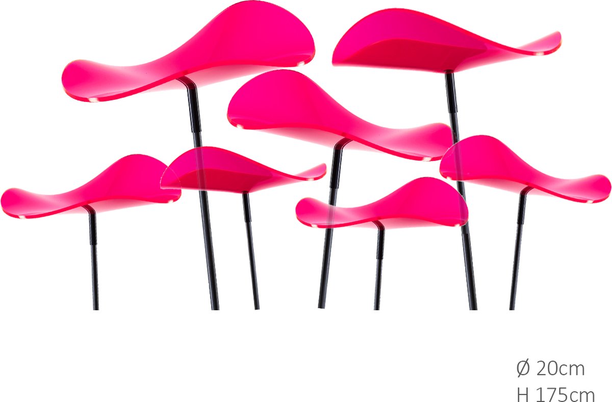 7 Stuks! Zonnevanger Lucy Rood-Roze (kleur fuchsia) groot 175x20 cm - Cazador Del Sol