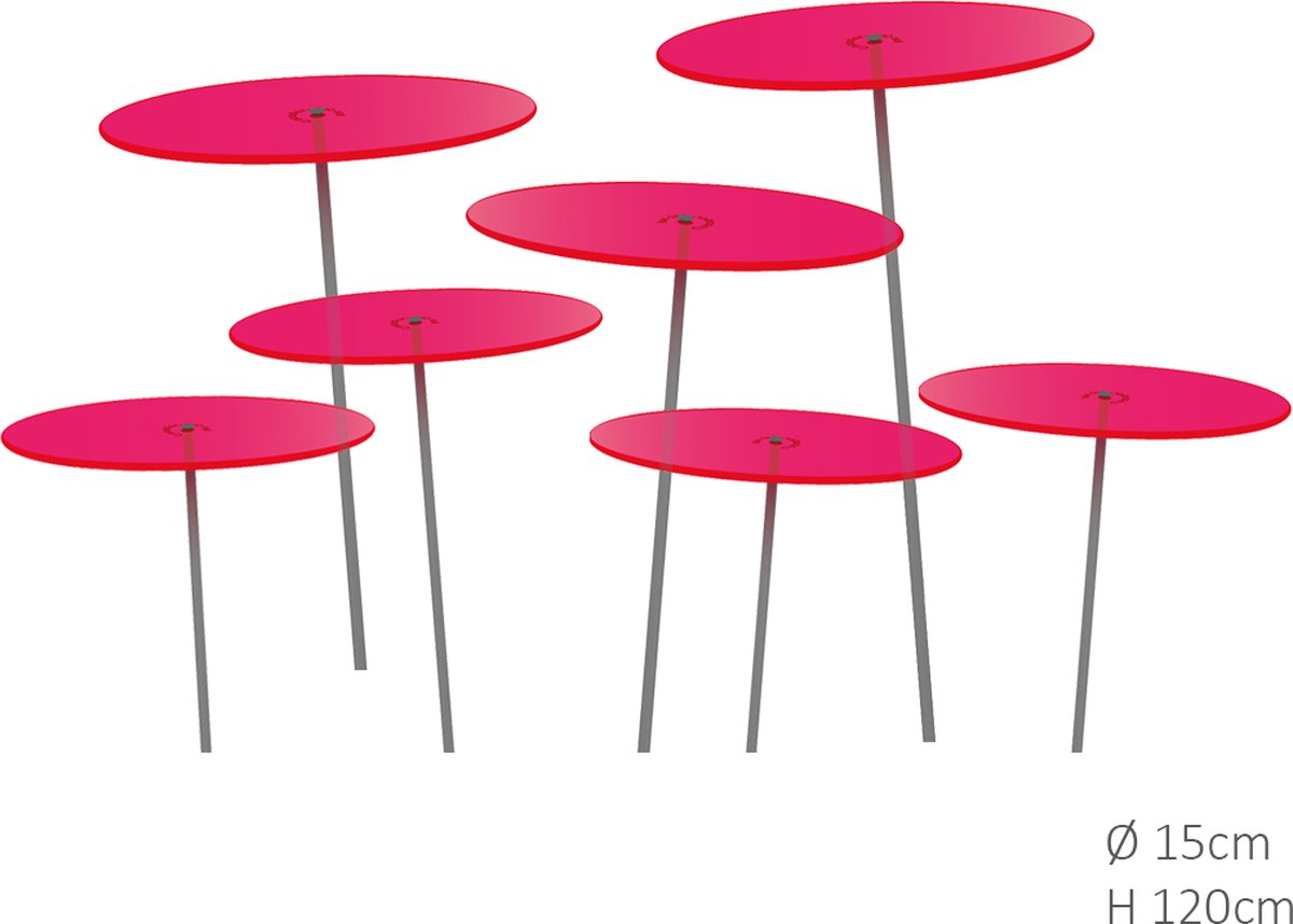 7 stuks! Zonnevanger Rood-Roze (kleur fuchsia) medium 120x15 cm - Cazador Del Sol