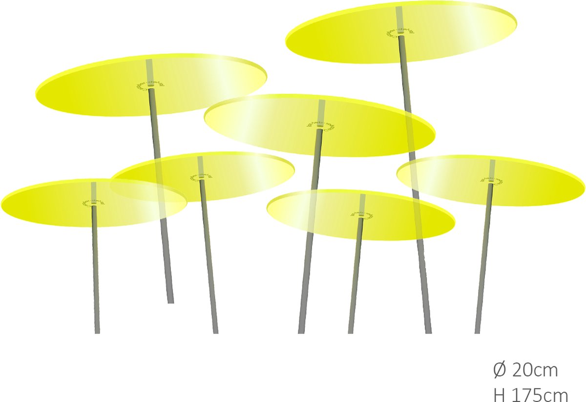 7 stuks! Zonnevanger Citroen geel groot 175x20 cm - Cazador Del Sol