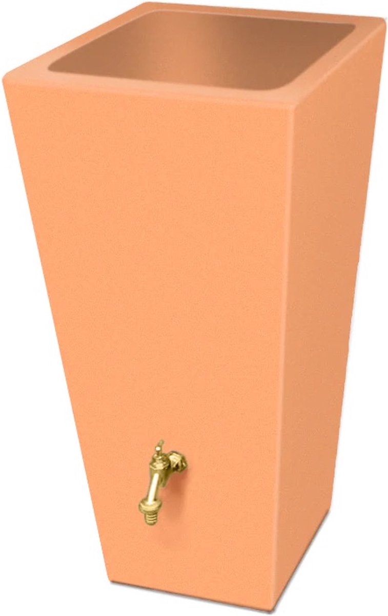 Regenton manhattan gewassen terracotta 100L incl. messing kraantje - Prestige