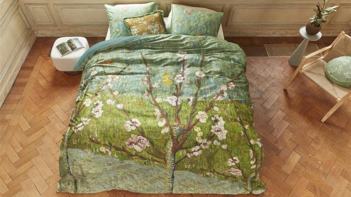 Beddinghouse x Van Gogh Museum dekbedovertrek Peach Trees green