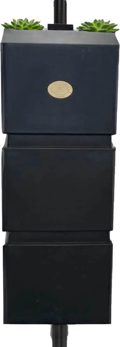 Wand regenton zwart 100L incl. plastic kraantje - Prestige