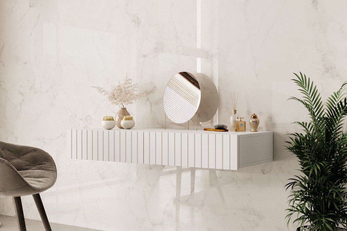 Meubella Kaptafel King - Wit - 100 cm