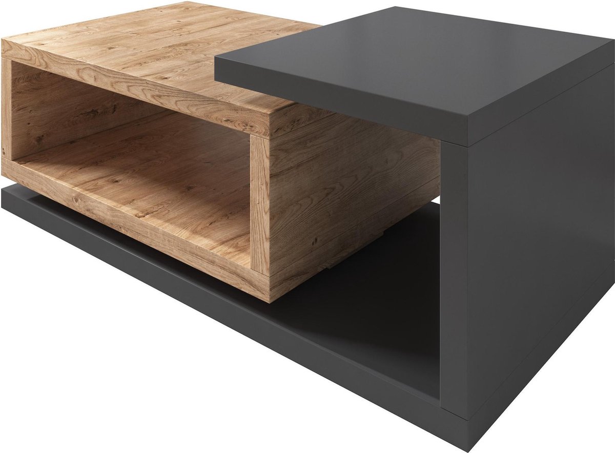 Meubella Salontafel Bello - Eiken - Antraciet - 120 cm