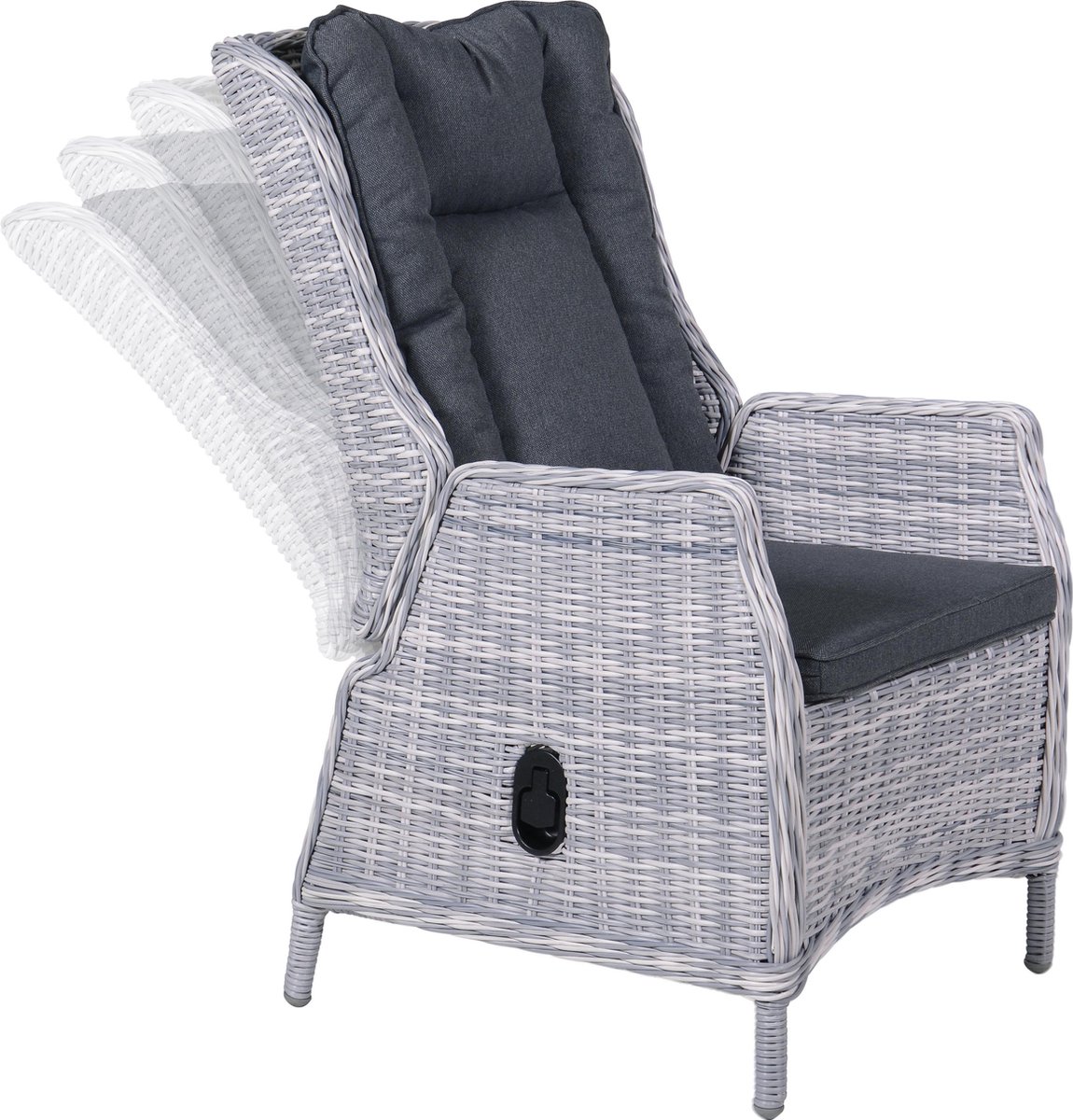 Osborne verstelbare fauteuil cloudy grey H dia. 5mm/reflex black - Garden Impressions