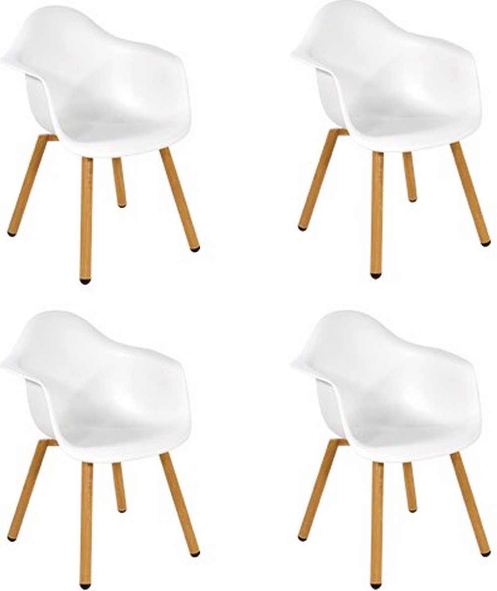 Tuinstoel montreux wit 4 st - Lesli Living