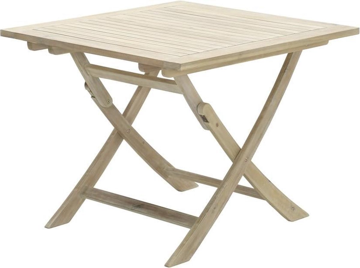 Kent vouwtafel 90x90xH72 acacia white wash - Garden Impressions