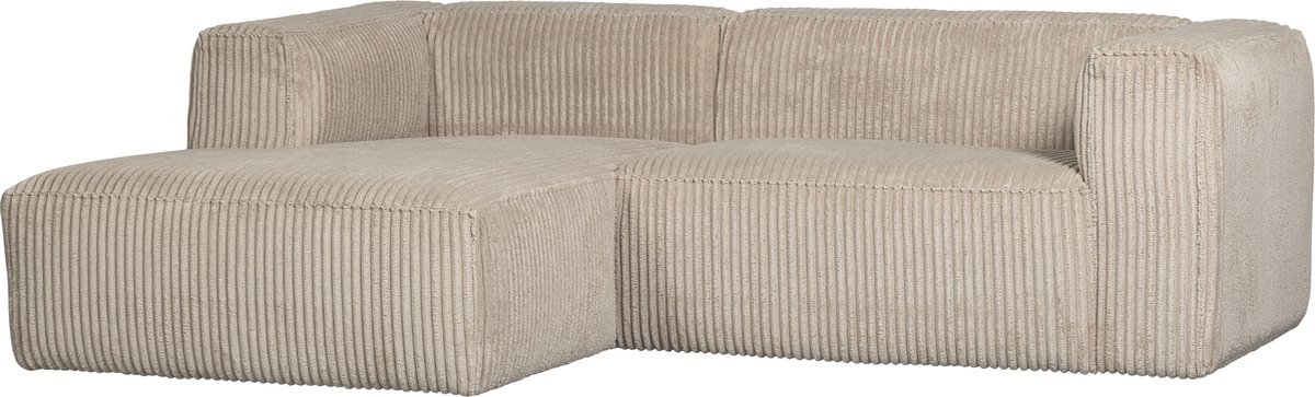 WOOOD Bean Chaise Longue Links - Ribstof - Travertin - 73x254x178