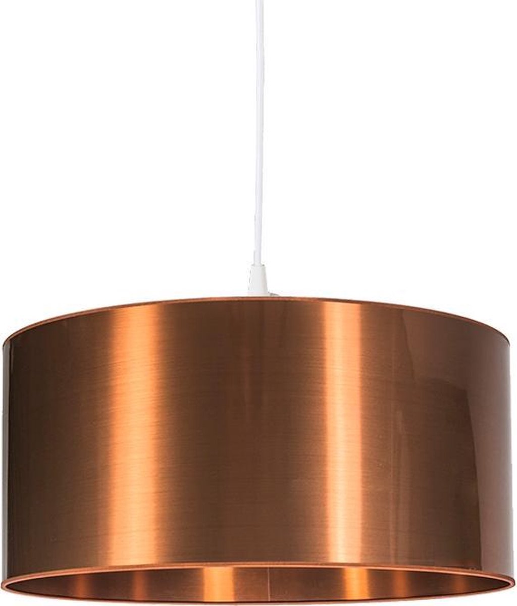 QAZQA Art Deco hanglamp wit met koperen kap 50 cm - Pendel