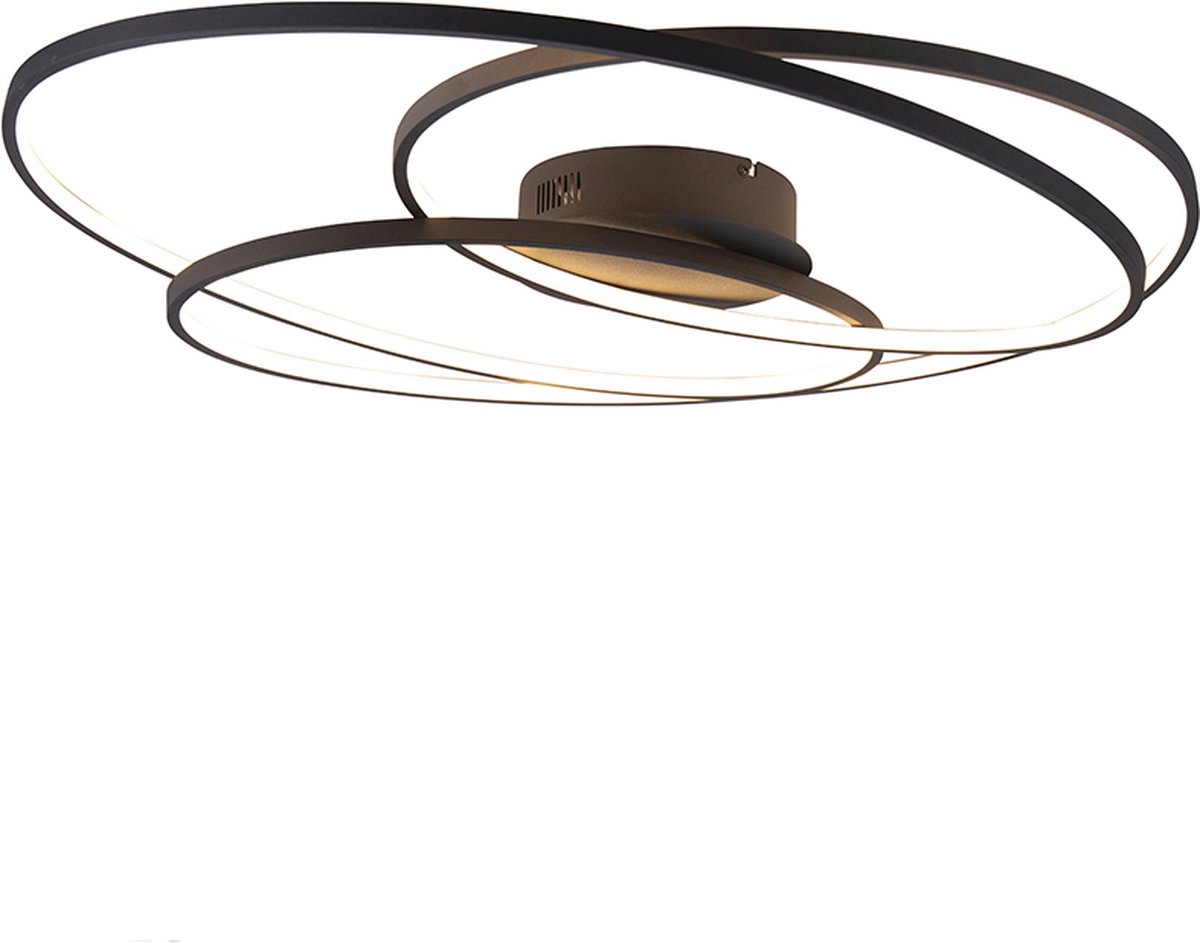 TRIO - Plafondlamp Gale Zwart 80 cm .