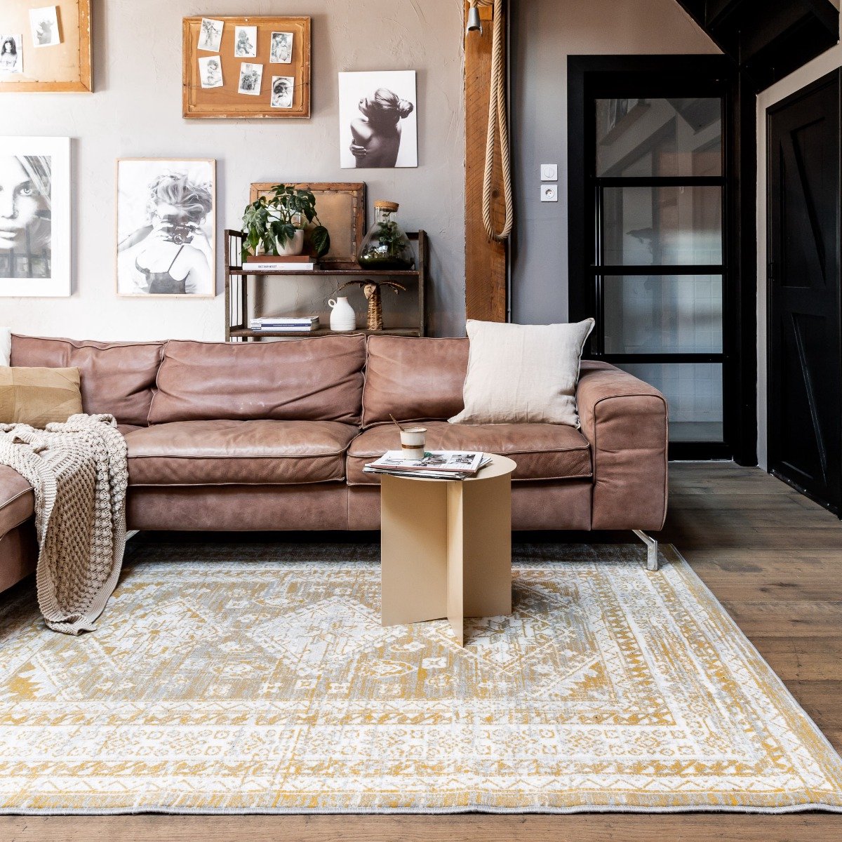 Interieur05 Vintage Vloerkleed Aila Geel - 190 x 280 cm