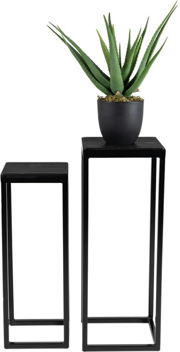 MaximaVida vierkante plantentafel set Vancouver zwart 79 cm