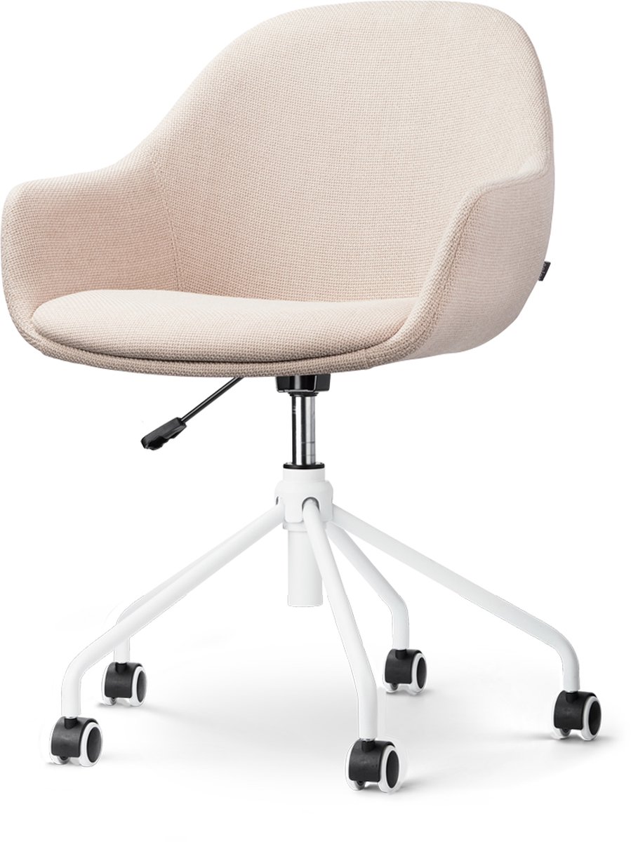 Nolon Nout-Mae Bureaustoel Beige - Armleuning - Wit Onderstel