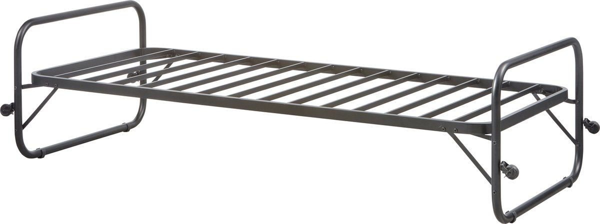 WOOOD Lucy Eenpersoonsbed - Metaal - Zwart - 57x95x206