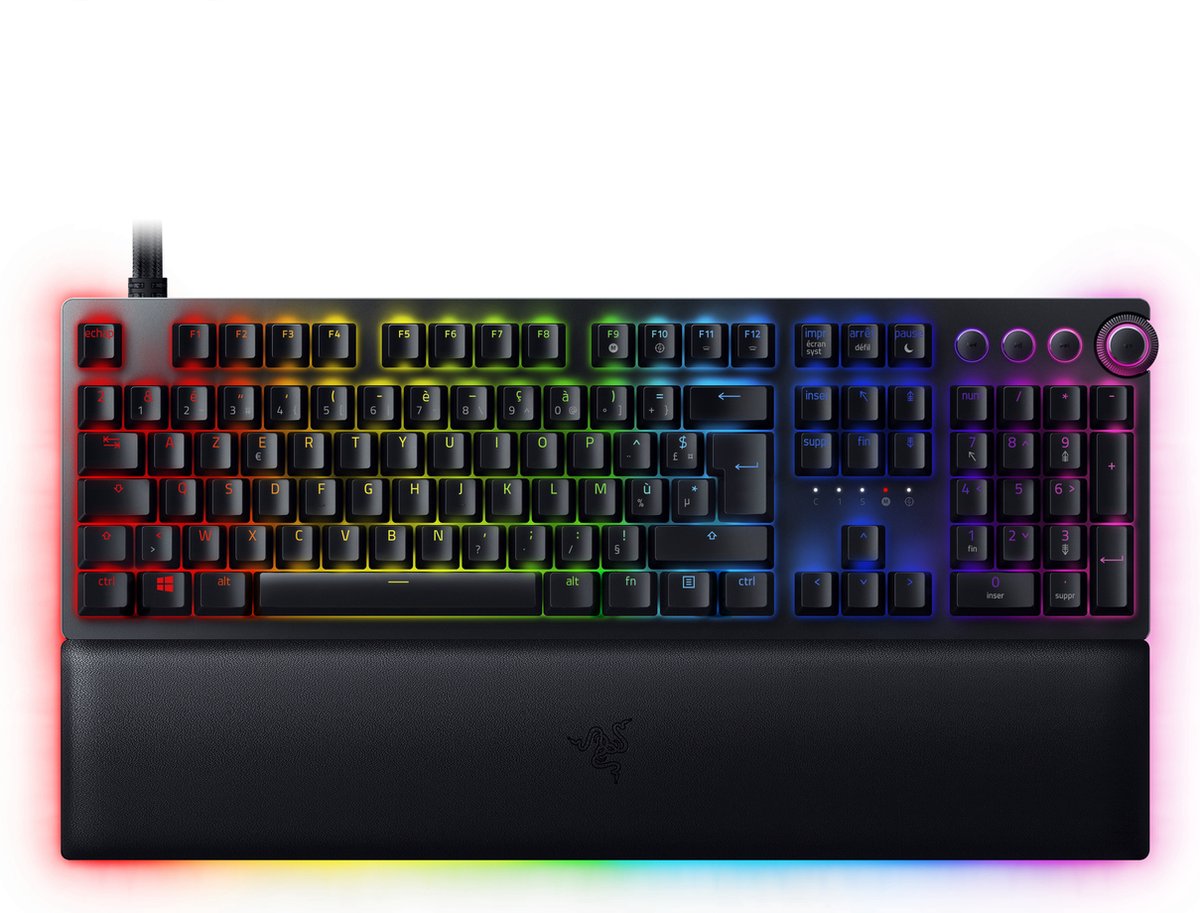 Razer Huntsman V2 Analog Gaming Keyboard - Razer Analog Optical Switches - Multi-function Digital Dial and 4 Media Keys - French Layout