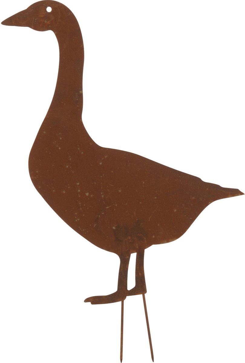 J-Line decoratie Tuin Eend - ijzer - roest - 6 stuks