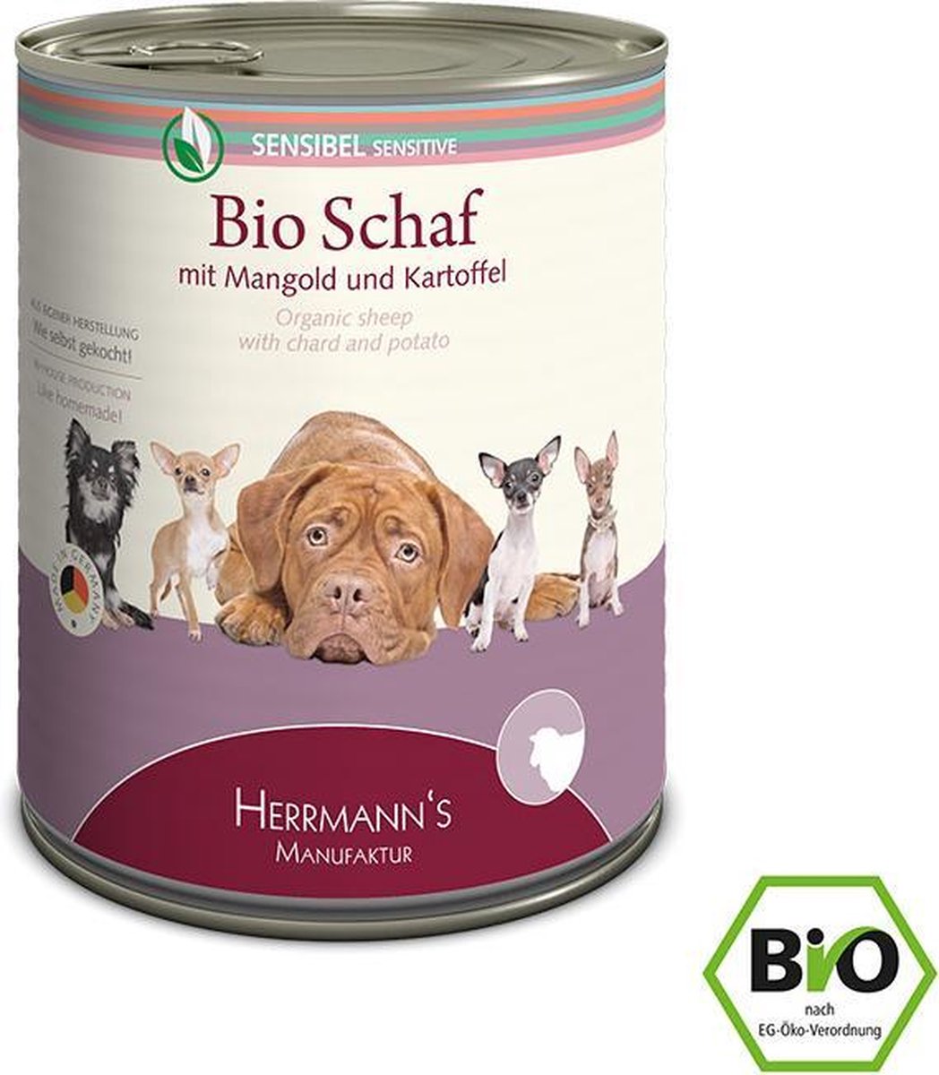 12x800g Herrmann's Menu Schaap met bio courgette en bio aardappelen