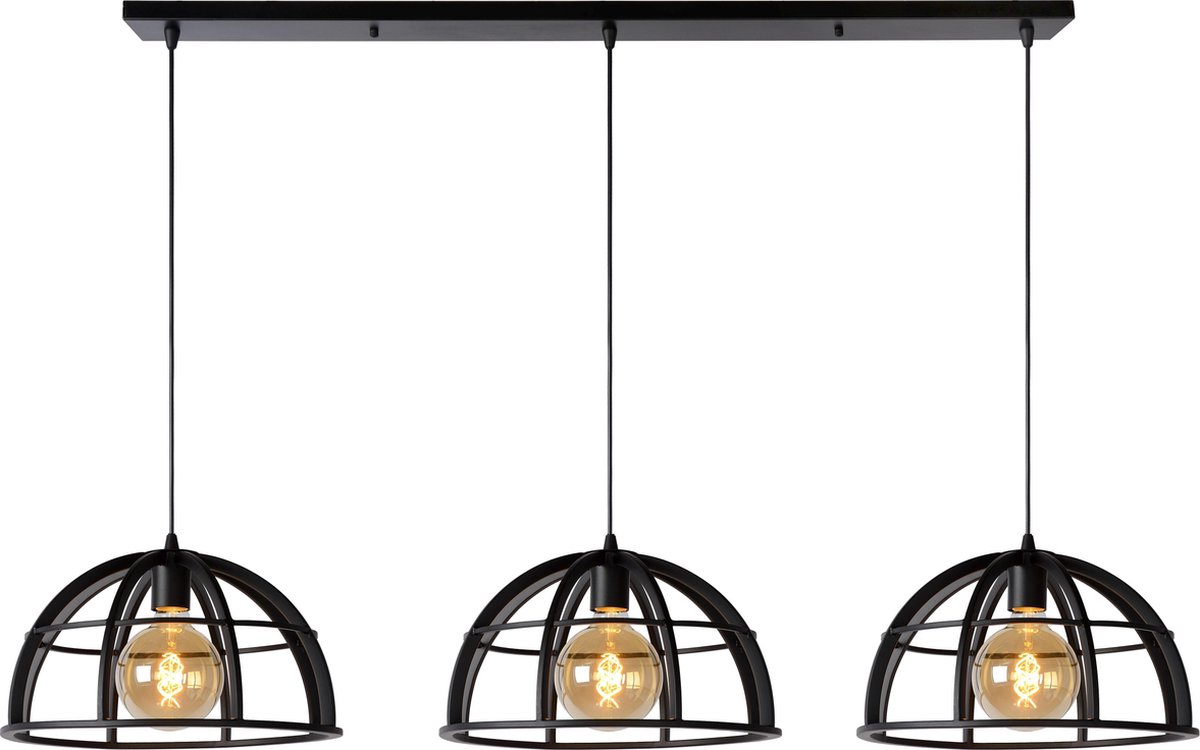 Lucide DIKRA Hanglamp 3xE27 - Zwart