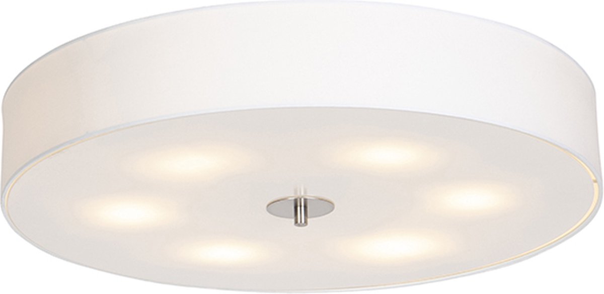 QAZQA Landelijke plafondlamp wit 70 cm - Drum