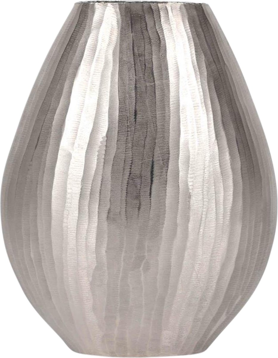 Rasteli Vaas Aluminium Ovaal Zilver L 36 B 19.5 cm H 47 cm
