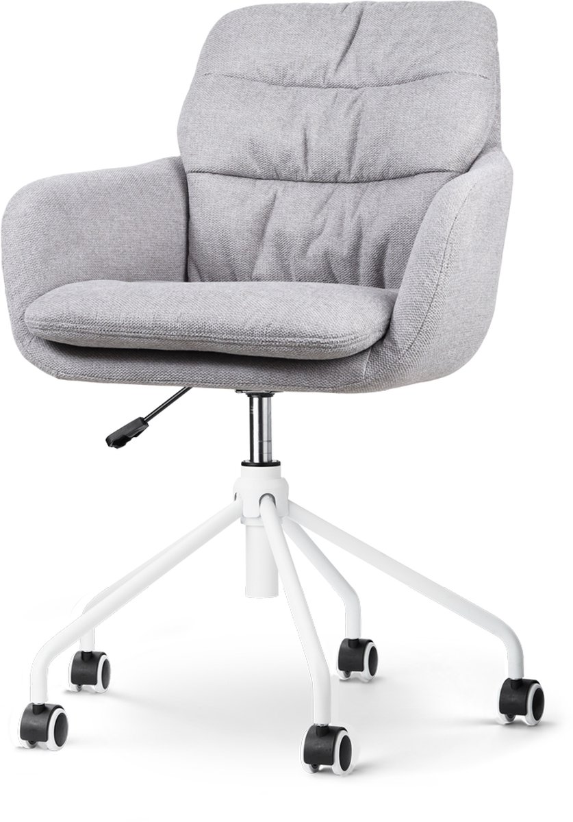 Nolon Nout-Mia Bureaustoel Grijs - met Armleuning - Wit