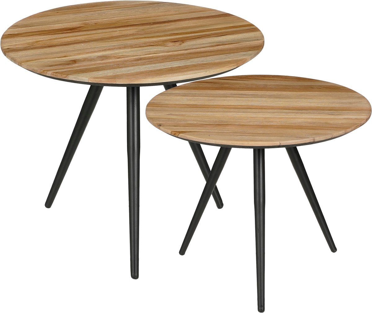 Mica Decorations Jailey Bijzettafel - Set van 2 - H49 x Ø50 cm