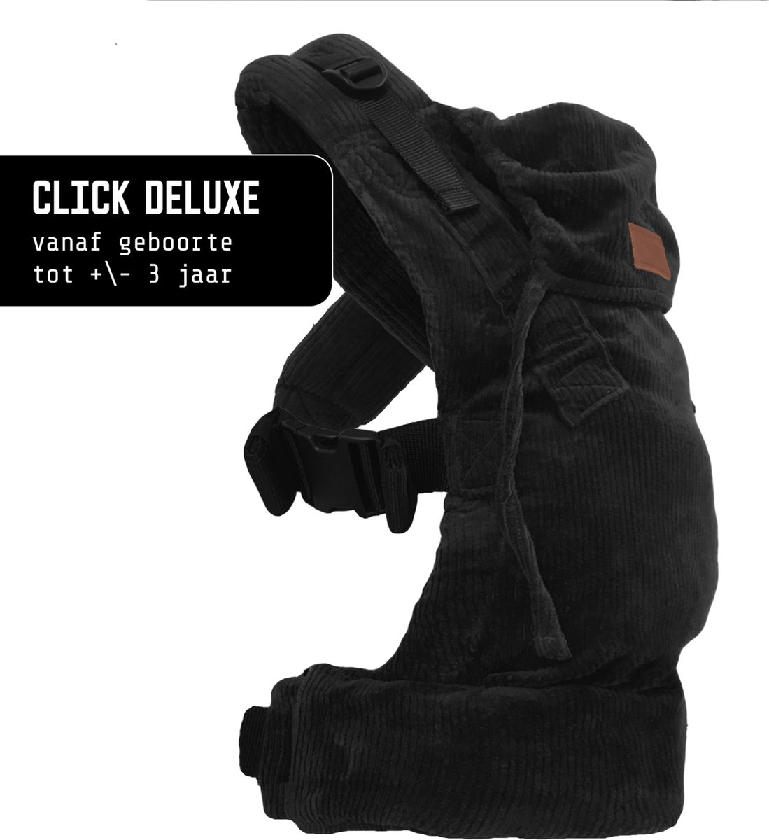 Draagzak ByKay Click Carrier Deluxe Rib Smoky Black