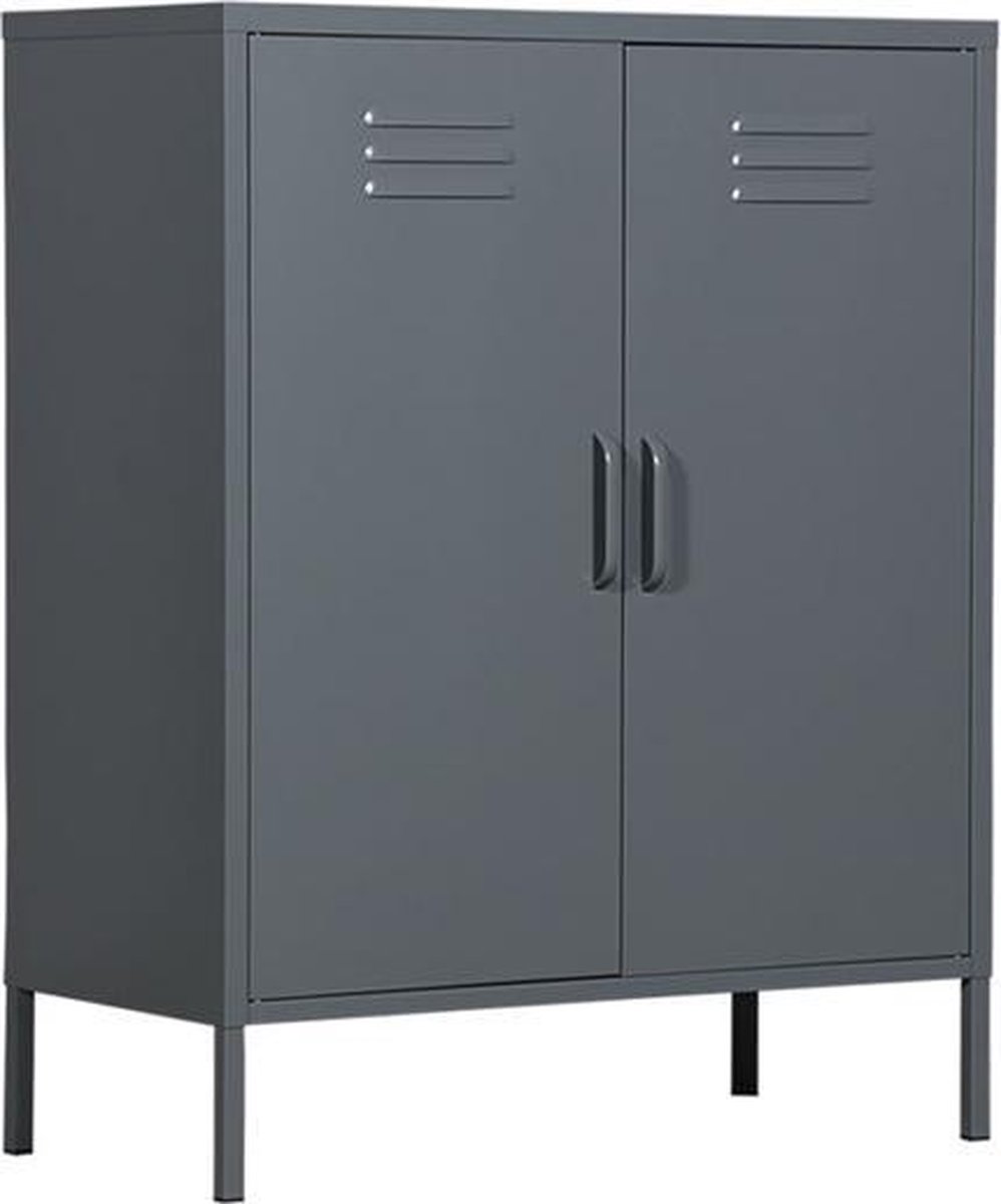 MaximaVida metalen lockerkast Finn muisgrijs - 2 schappen