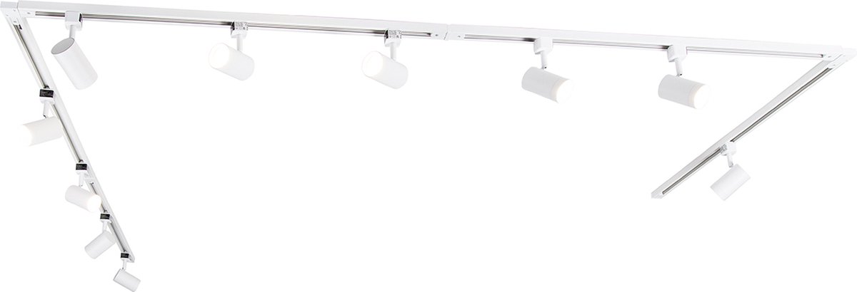 QAZQA Modern 1-fase railsysteem met 10 spots wit - Jeana