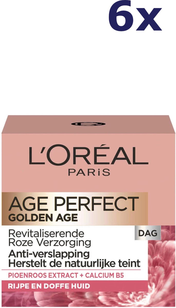6x L'Oréal Age Perfect Golden Age SPF 20 Dagcrème 50 ml