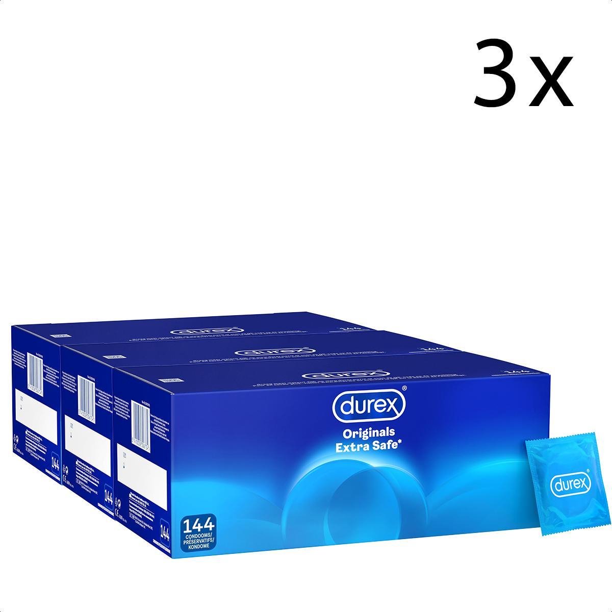 3x Durex Condooms Originals Extra Safe 144 stuks