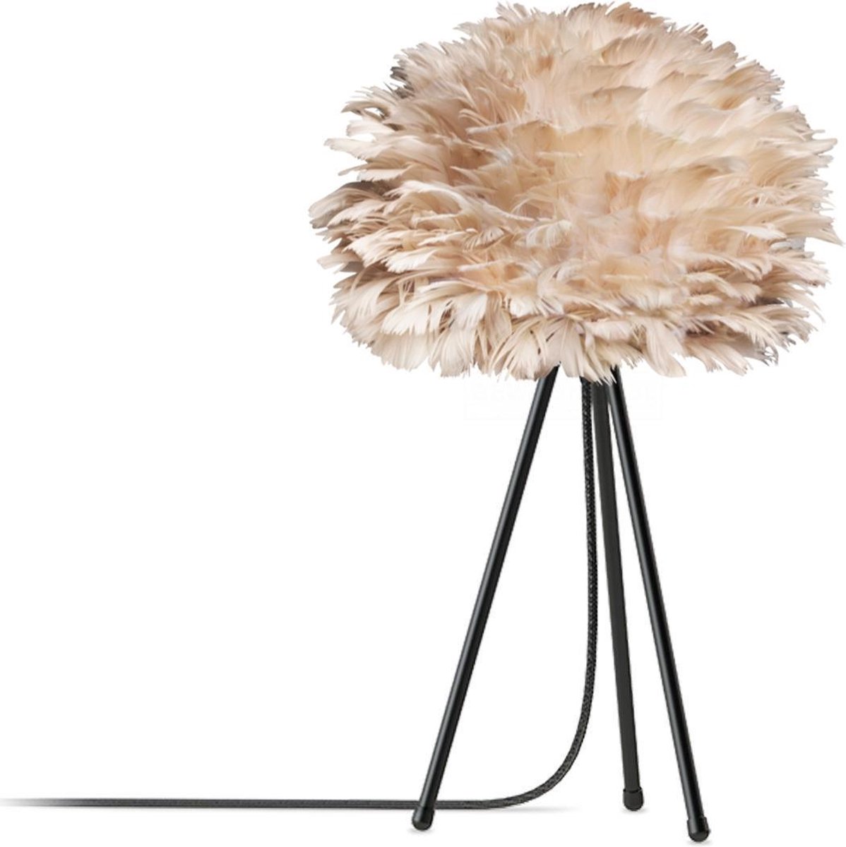 Umage Eos Mini tafellamp light brown - met tripod zwart - Ø 35 cm