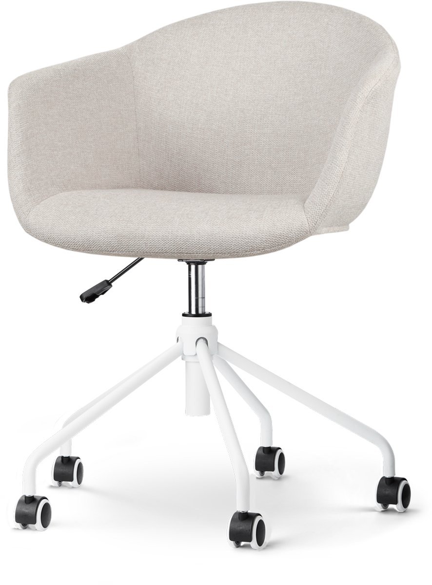 Nolon Nout-Otis Bureaustoel Beige - Armleuningen - Wit
