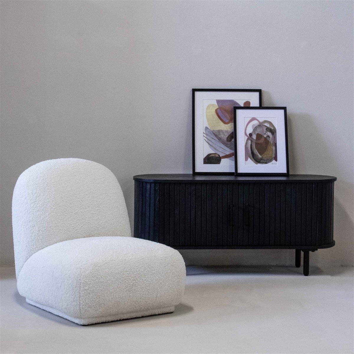 Giga Meubel - Fauteuil Teddy Wit - Japandi Stijl - Stoel Savi