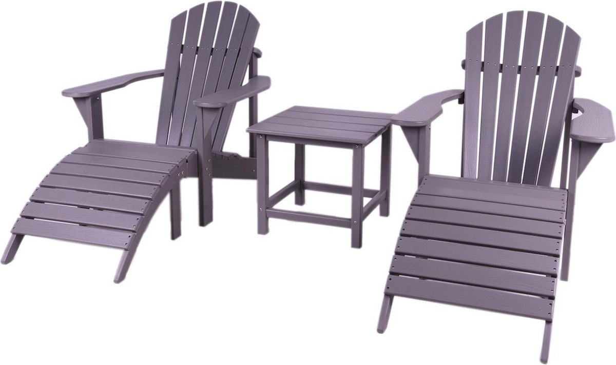 MaximaVida Montreal adirondack tuinstoel set - grijs