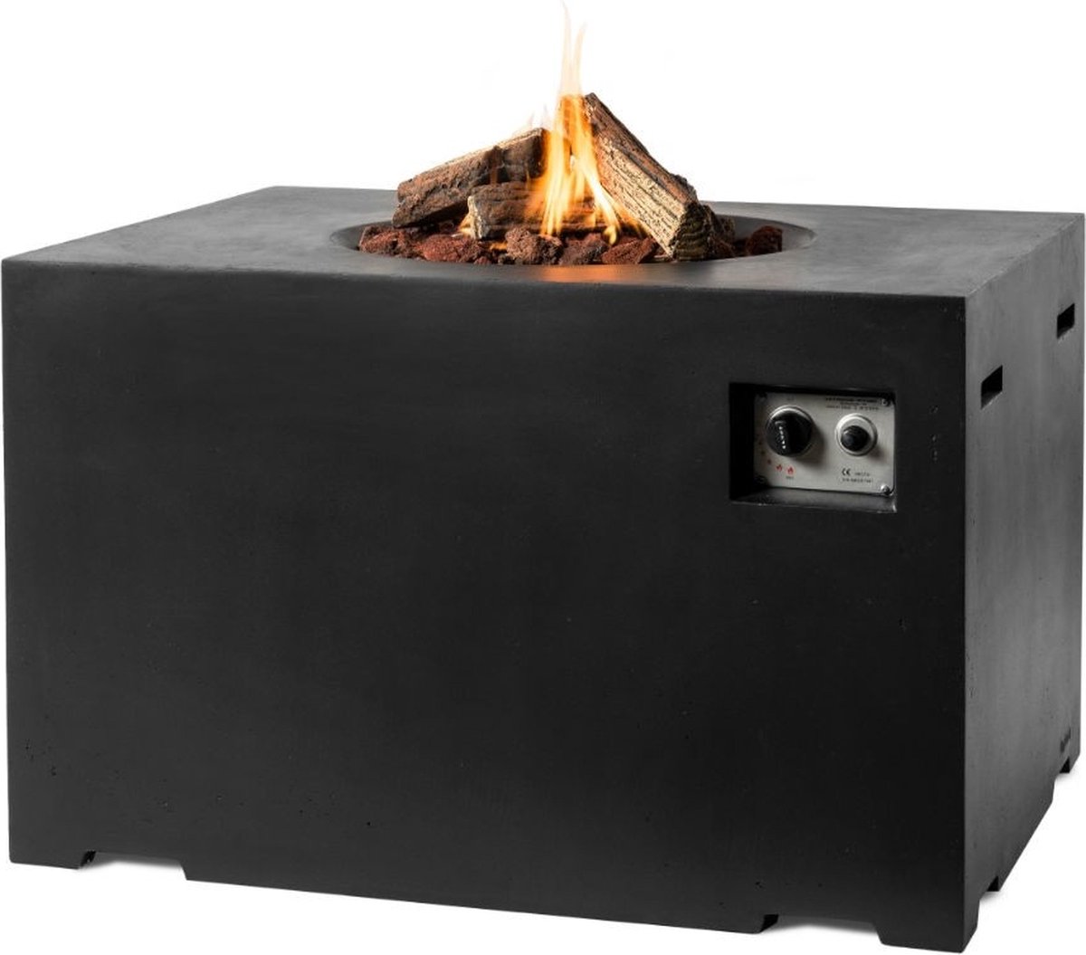 HAPPY COCOONING VUURTAFEL RECHTHOEK LOUNGE & DINER ZWART