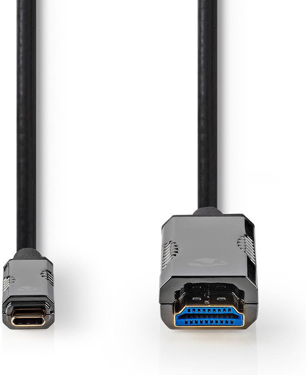 Nedis CCBG6410BK50 Actieve Optische Usb-kabel Usb-c™ Male Hdmi™ Connector 18 Gbps 5.00 M Rond Pvc Zwart Gift Box
